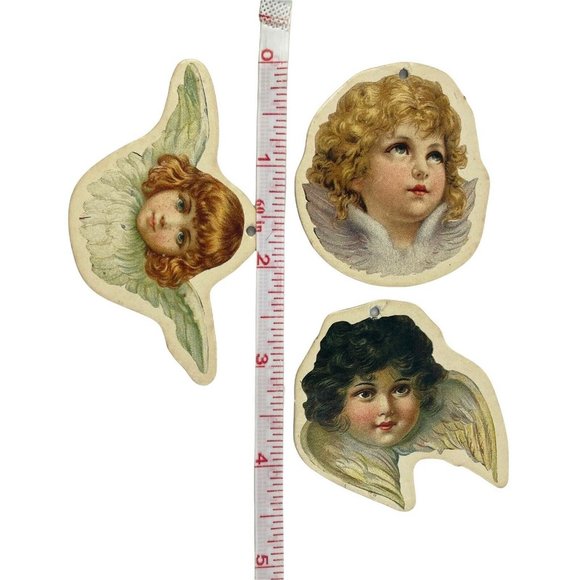 Lot Of 7 Vintage Merrimack 1986 Victorian Style Angel Ornaments Cardboard Cutout - Picture 12 of 12